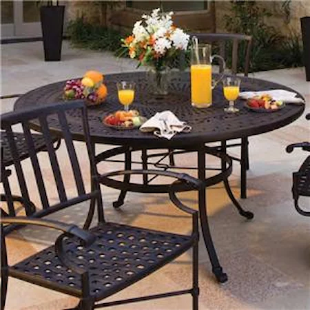 54" Round Cast Aluminum Dining Table